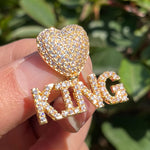 Load image into Gallery viewer, DUBSS - Iced Out Heart Bail Letter Pendant
