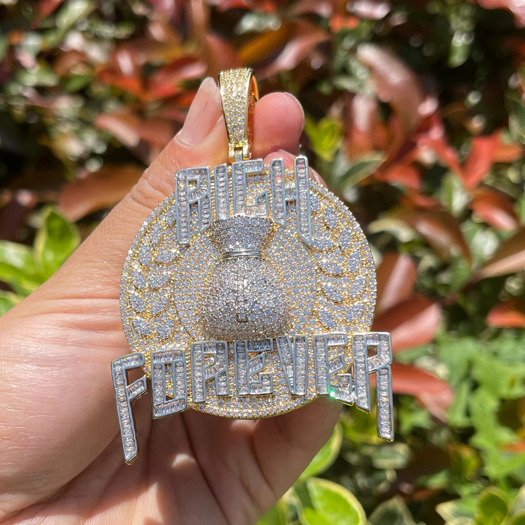 DUBSS - Iced Out Rich Forever Money Bag Pendant