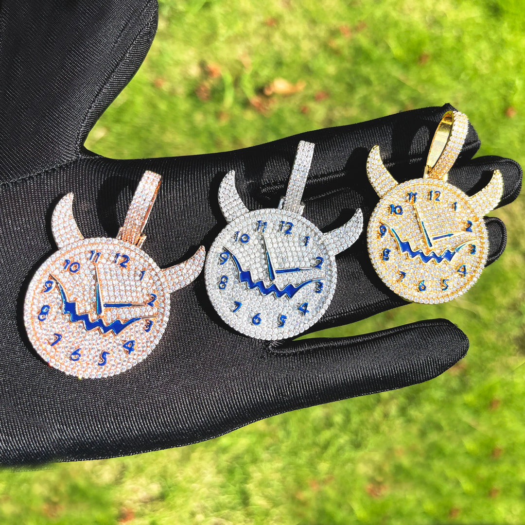 DUBSS - Iced Out Evil Clock Pendant