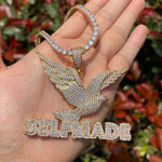 Load image into Gallery viewer, DUBSS - Iced Out Self Made Peace Dove Pendant
