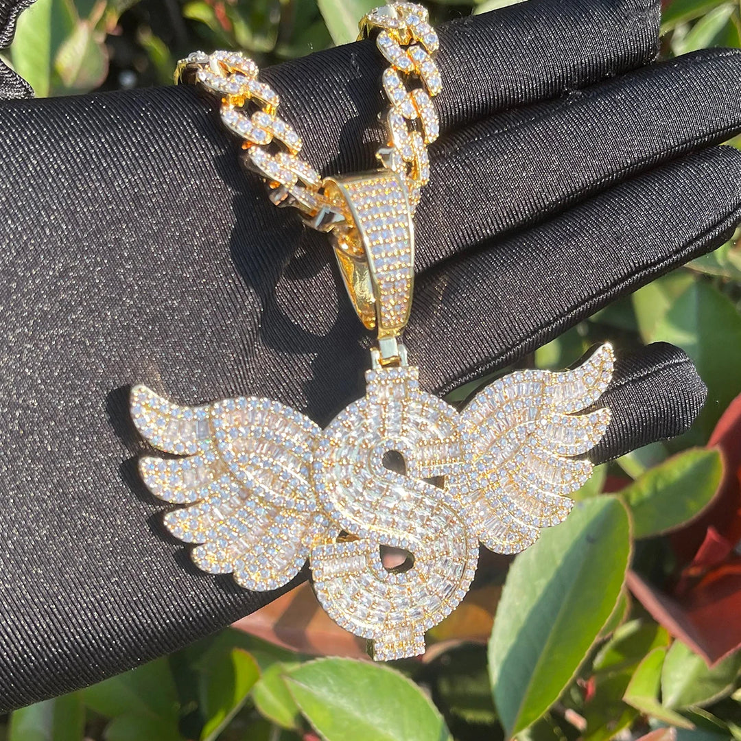 DUBSS - Iced Dollar Wing Pendant