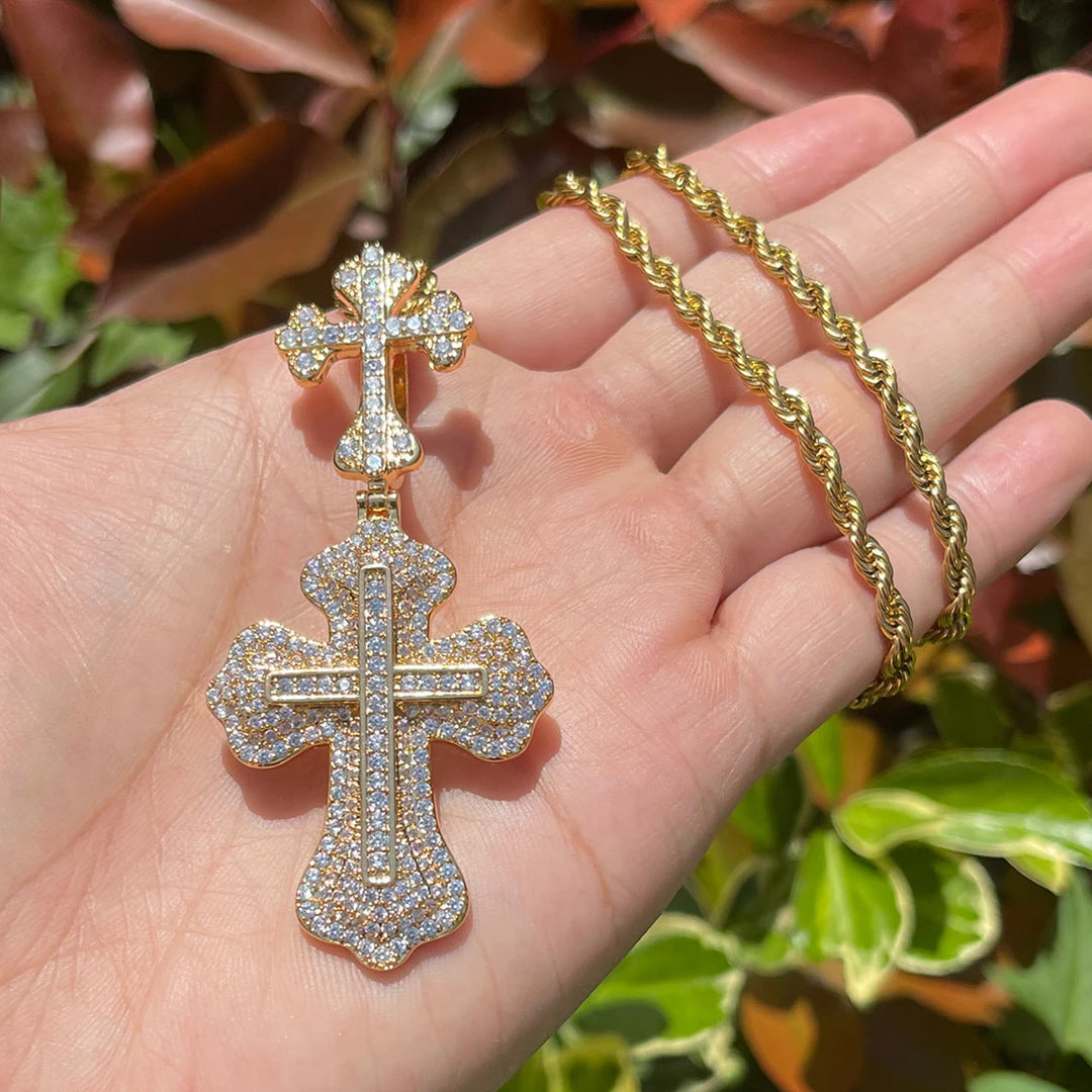 DUBSS - Iced Out Dual Cross Pendant