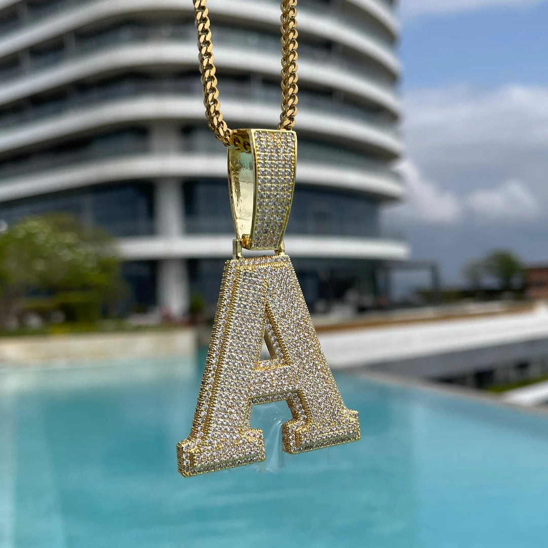 DUBSS - Custom Iced Out Double Layer Single A-Z Letter Pendant