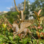 Load image into Gallery viewer, DUBSS - Iced Out Wing Horse Pendant
