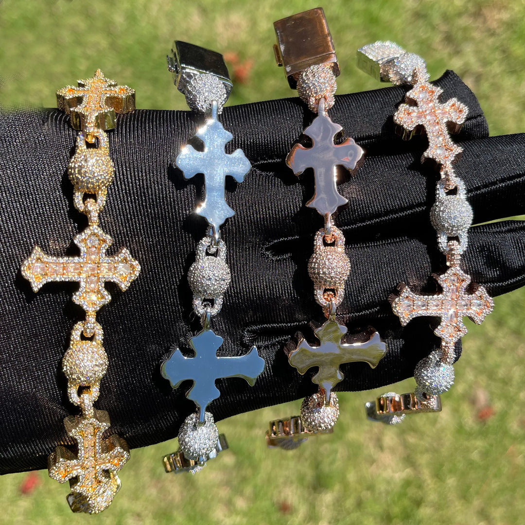 DUBSS - Iced Out Ball Infinity Cross Bracelet