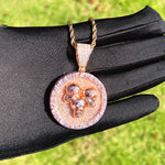 Load image into Gallery viewer, DUBSS - Iced Out Skull Circle Pendant
