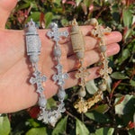 Load image into Gallery viewer, DUBSS - Iced Out Gold Ball Cross Chain
