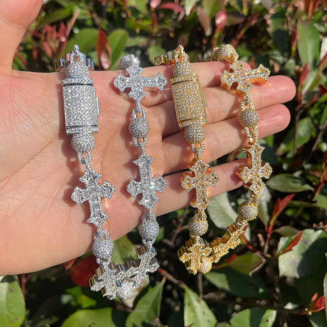 DUBSS - Iced Out Gold Ball Cross Chain
