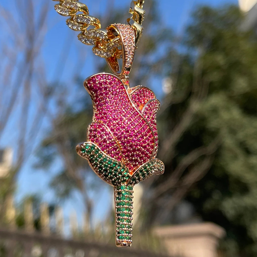 DUBSS - Iced Out Rose Pendant