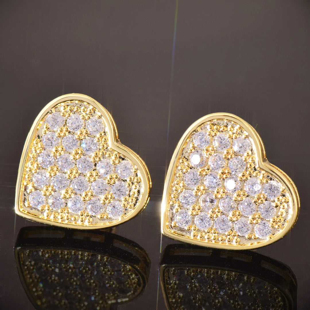 DUBSS - 14mm Iced Heart Shape Earrings