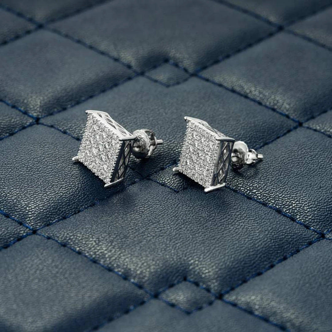 DUBSS - 12mm Iced Square Cluster Earrings