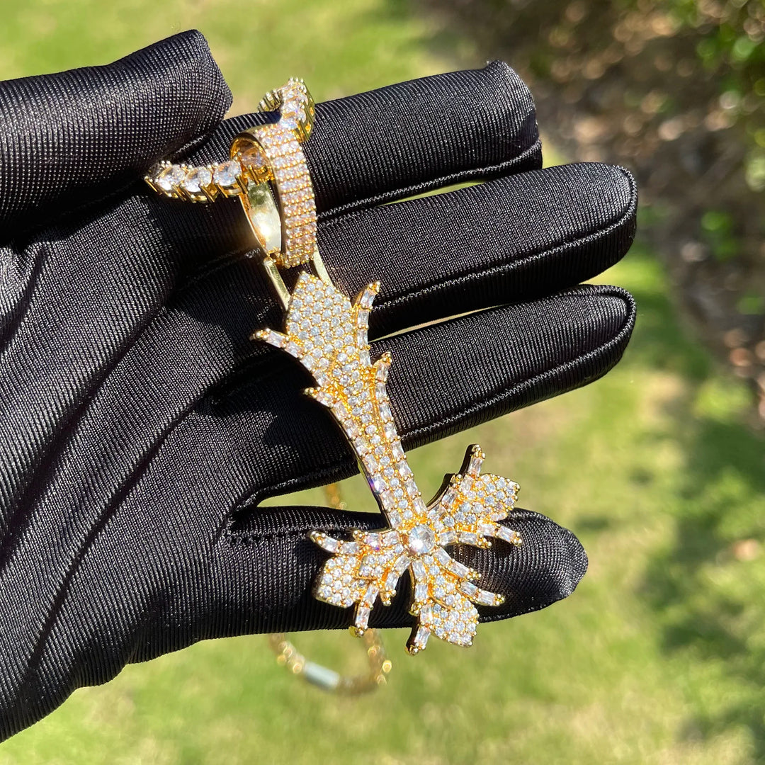 DUBSS - Iced Out Gothic Upside Down Cross Pendant