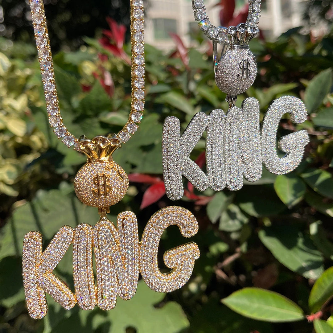 DUBSS - Iced Out Money Bag Letter Pendant