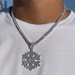 Load image into Gallery viewer, DUBSS - Iced Out Baguette Snow Flower Pendant
