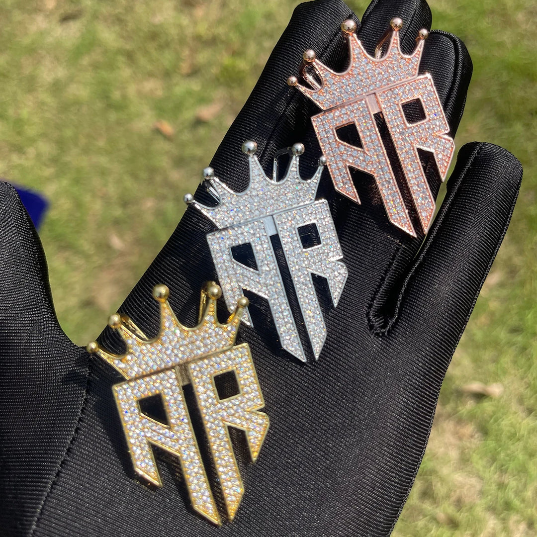 DUBSS - Iced Out Crown Reverse R Pendant