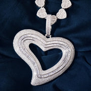 DUBSS - Iced Out Tilted Heart Pendant