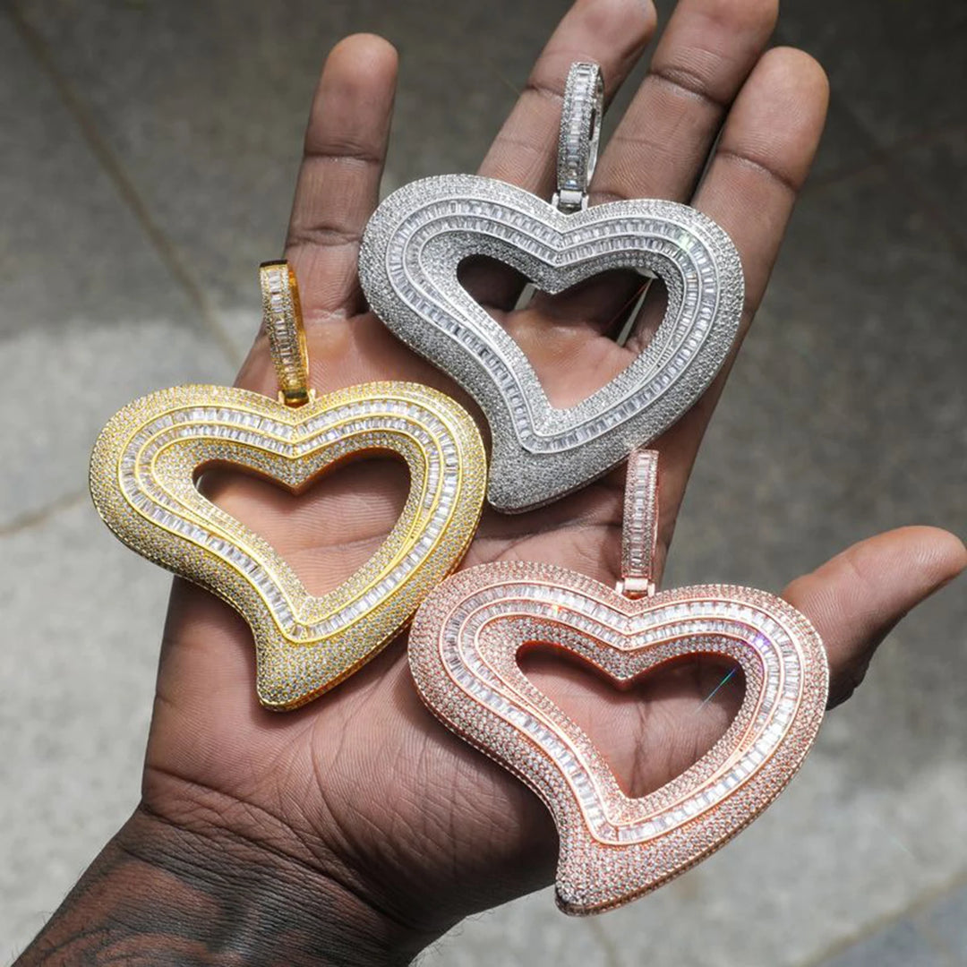 DUBSS - Iced Out Tilted Heart Pendant