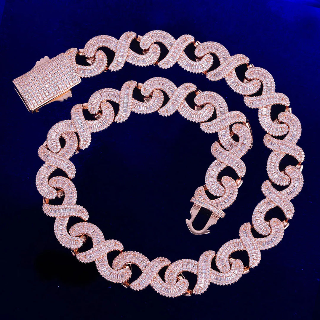 DUBSS - Iced Out Spring Clasp Baguette Infinity Chain