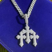 DUBSS - Iced Out Triple Luxury Cross Pendant