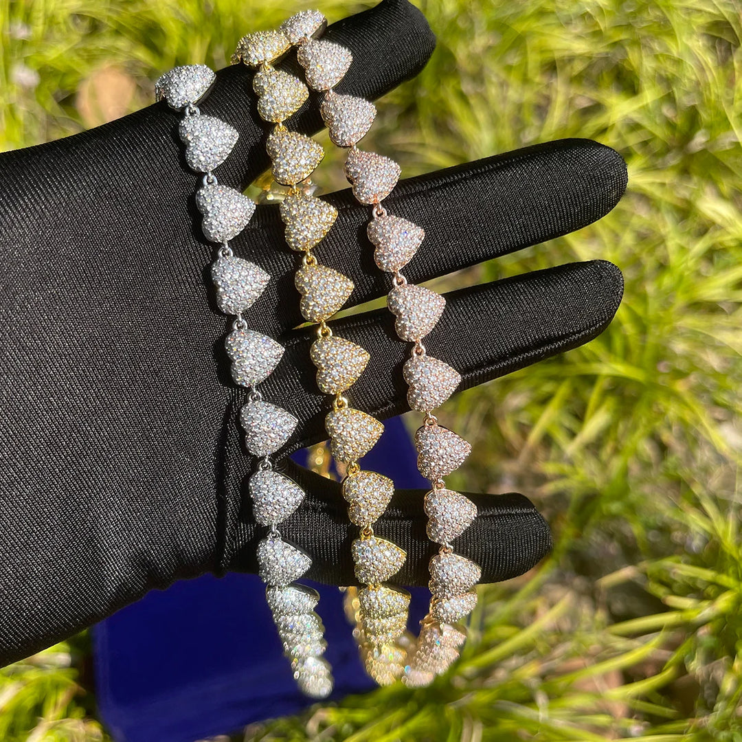 DUBSS - Iced Out Heart Solid Back Necklace