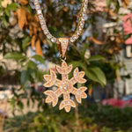 Load image into Gallery viewer, DUBSS - Iced Out Baguette Snow Flower Pendant
