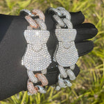 Load image into Gallery viewer, DUBSS - Iced Out Cuban Locket Clasp Bracelet
