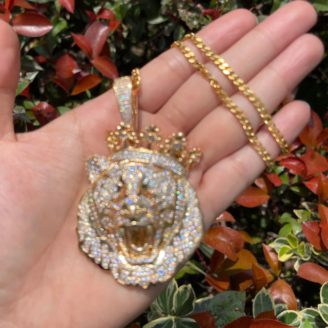 DUBSS - Iced Out Lion Crown Pendant