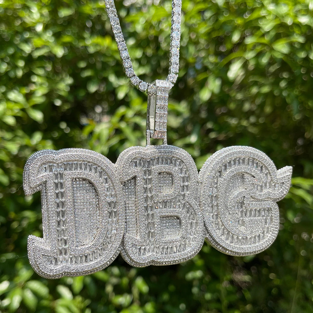 DUBSS - Custom Filled Baguette Letter Pendant