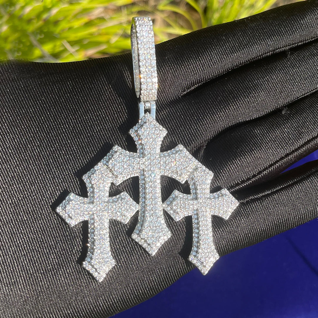 DUBSS - Iced Out Triple Luxury Cross Pendant