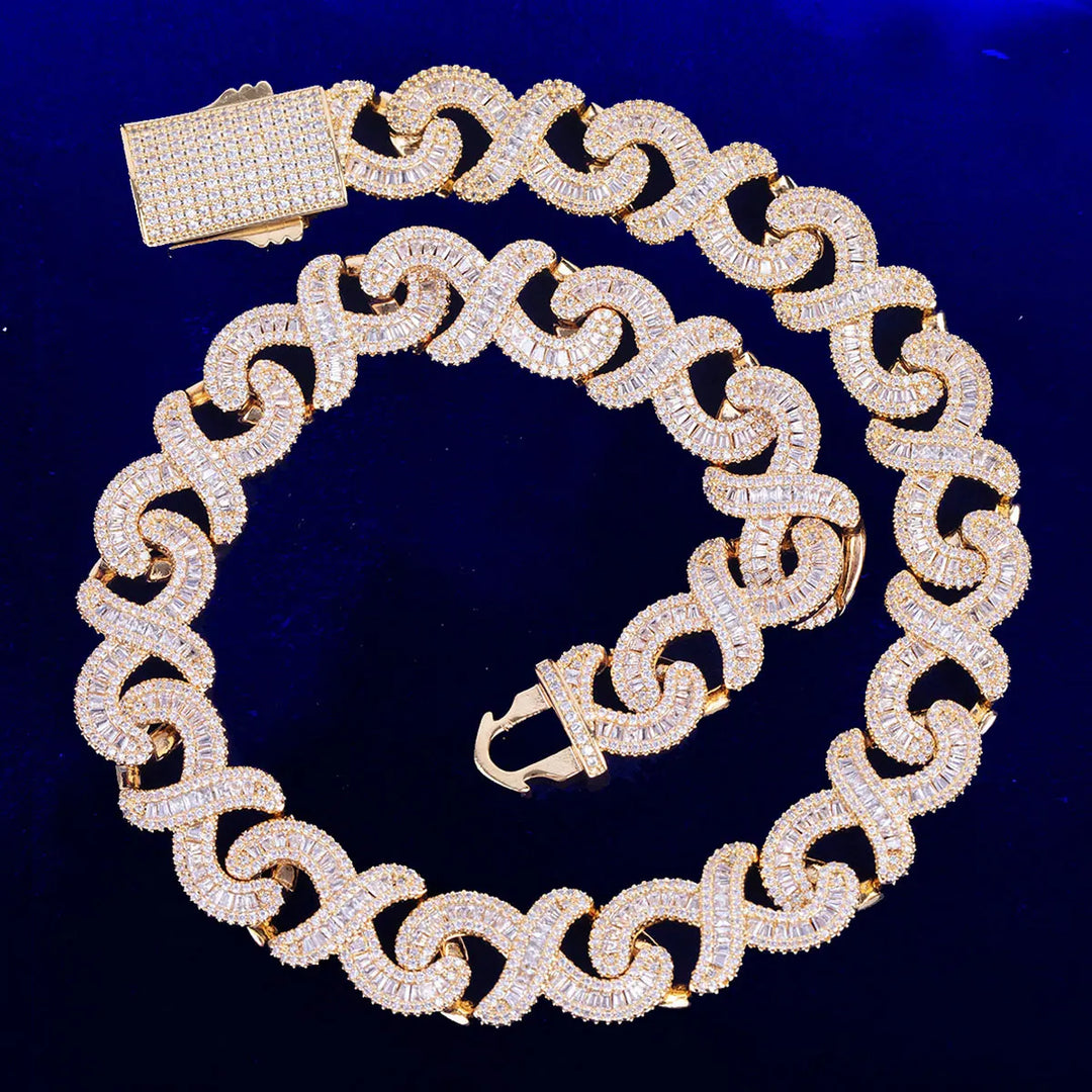 DUBSS - Iced Out Spring Clasp Baguette Infinity Chain