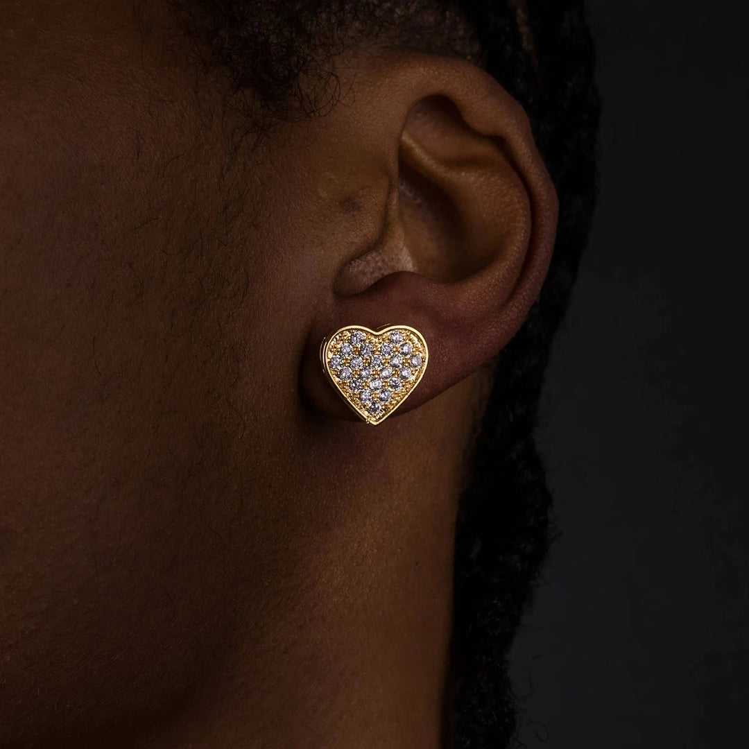 DUBSS - 14mm Iced Heart Shape Earrings