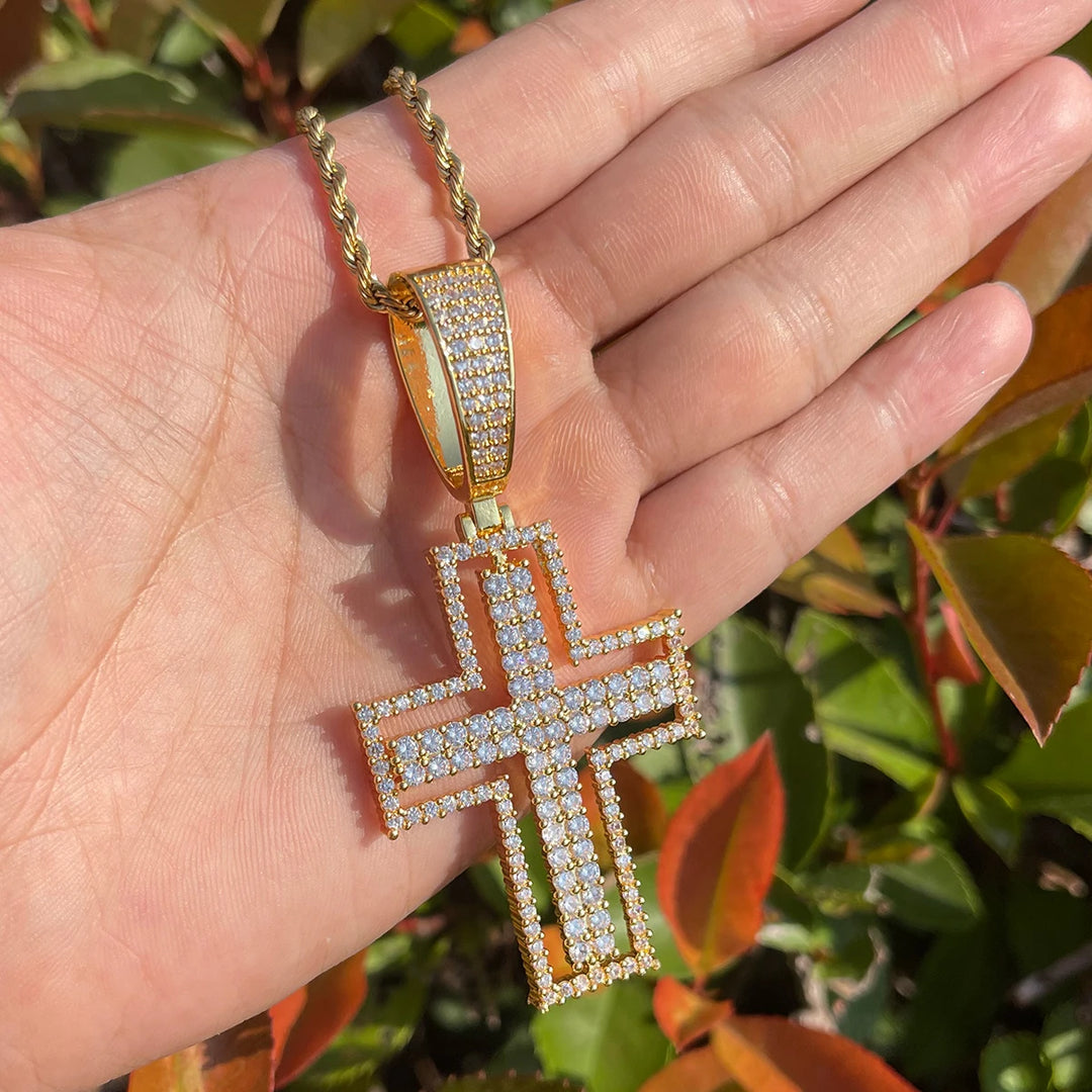 DUBSS - Iced Out Hollow Cross Pendant