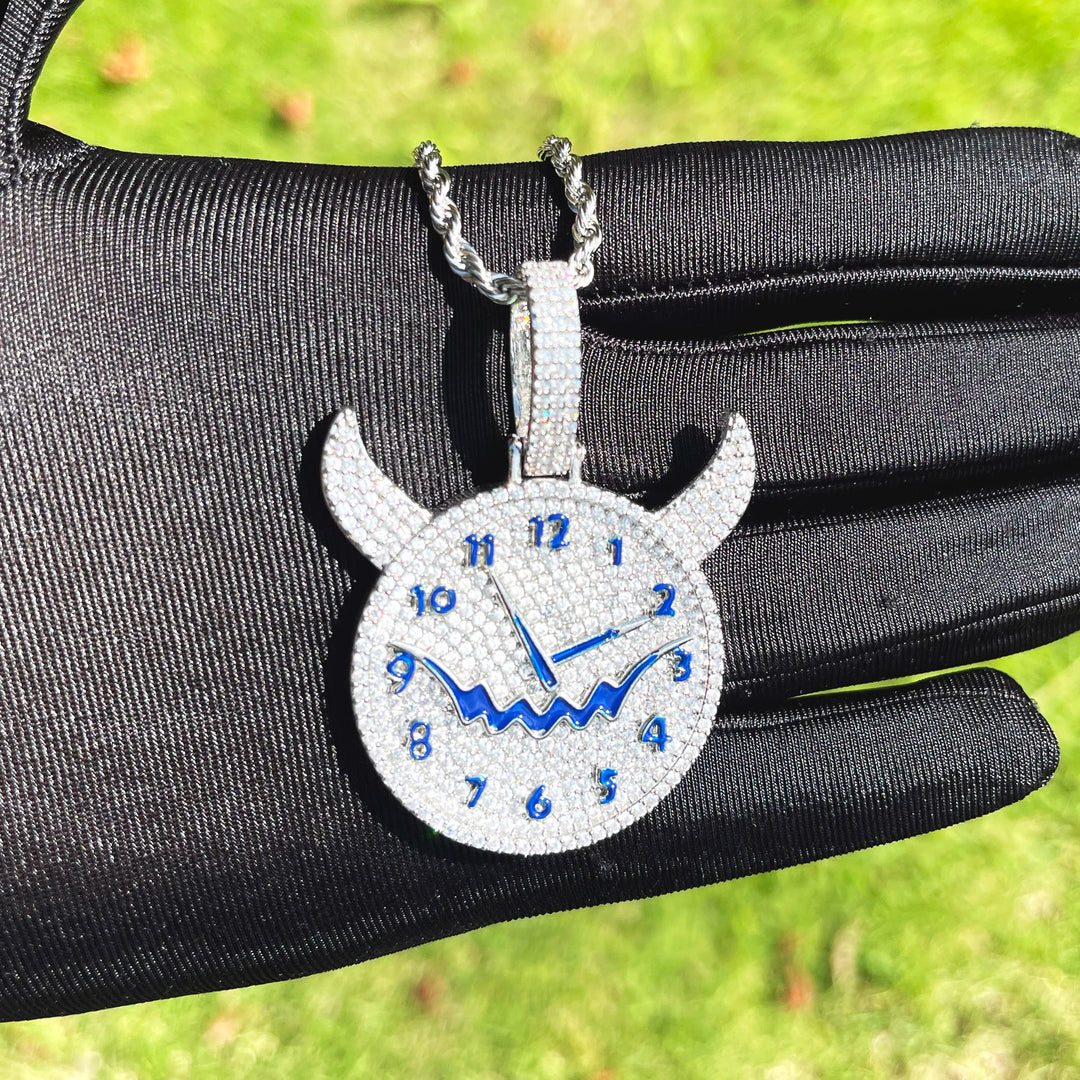 DUBSS - Iced Out Evil Clock Pendant