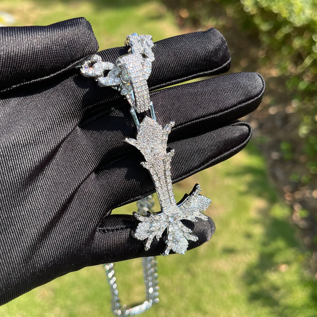 DUBSS - Iced Out Gothic Upside Down Cross Pendant