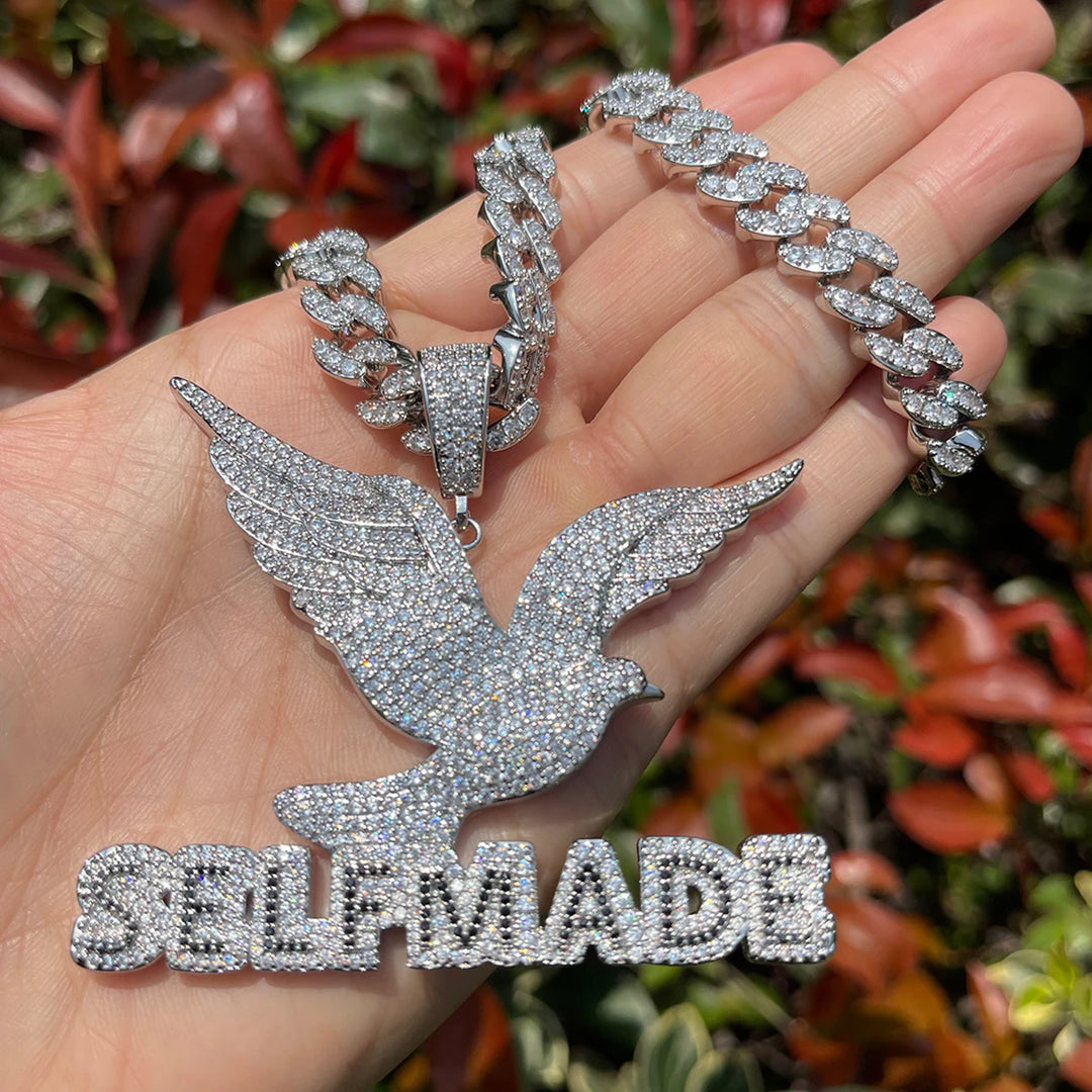 DUBSS - Iced Out Self Made Peace Dove Pendant