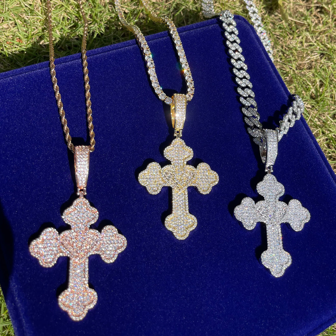 DUBSS - Iced Out Heart Cross Pendant