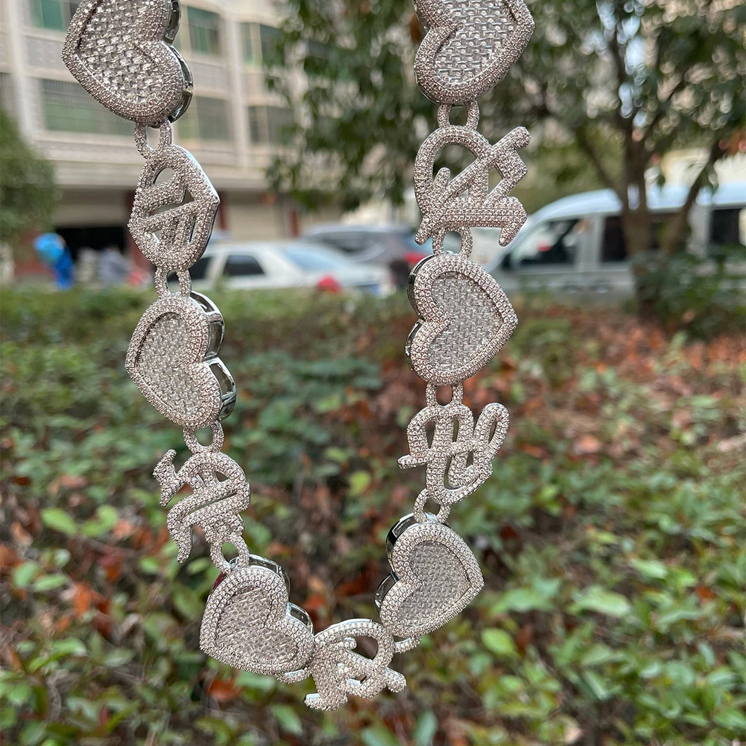 DUBSS - Iced Out Old Vintage Heart Chain