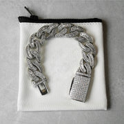 DUBSS - 18mm Gold Solid Back Baguette Bracelet