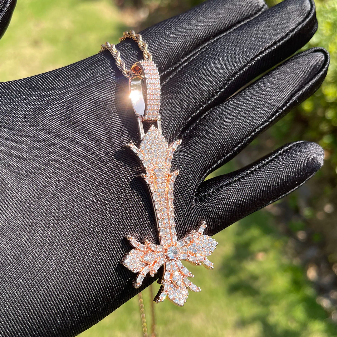 DUBSS - Iced Out Gothic Upside Down Cross Pendant