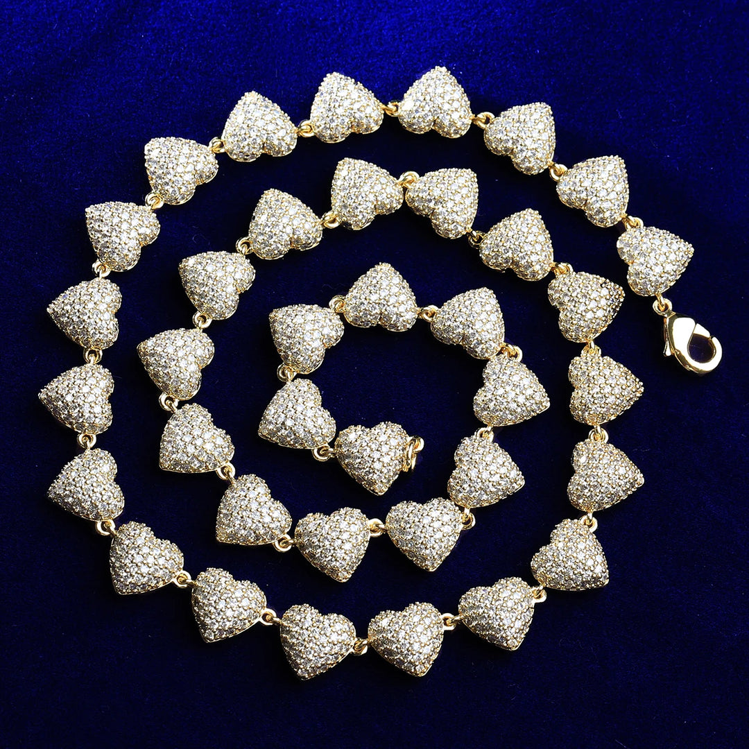 DUBSS - Iced Out Heart Solid Back Necklace
