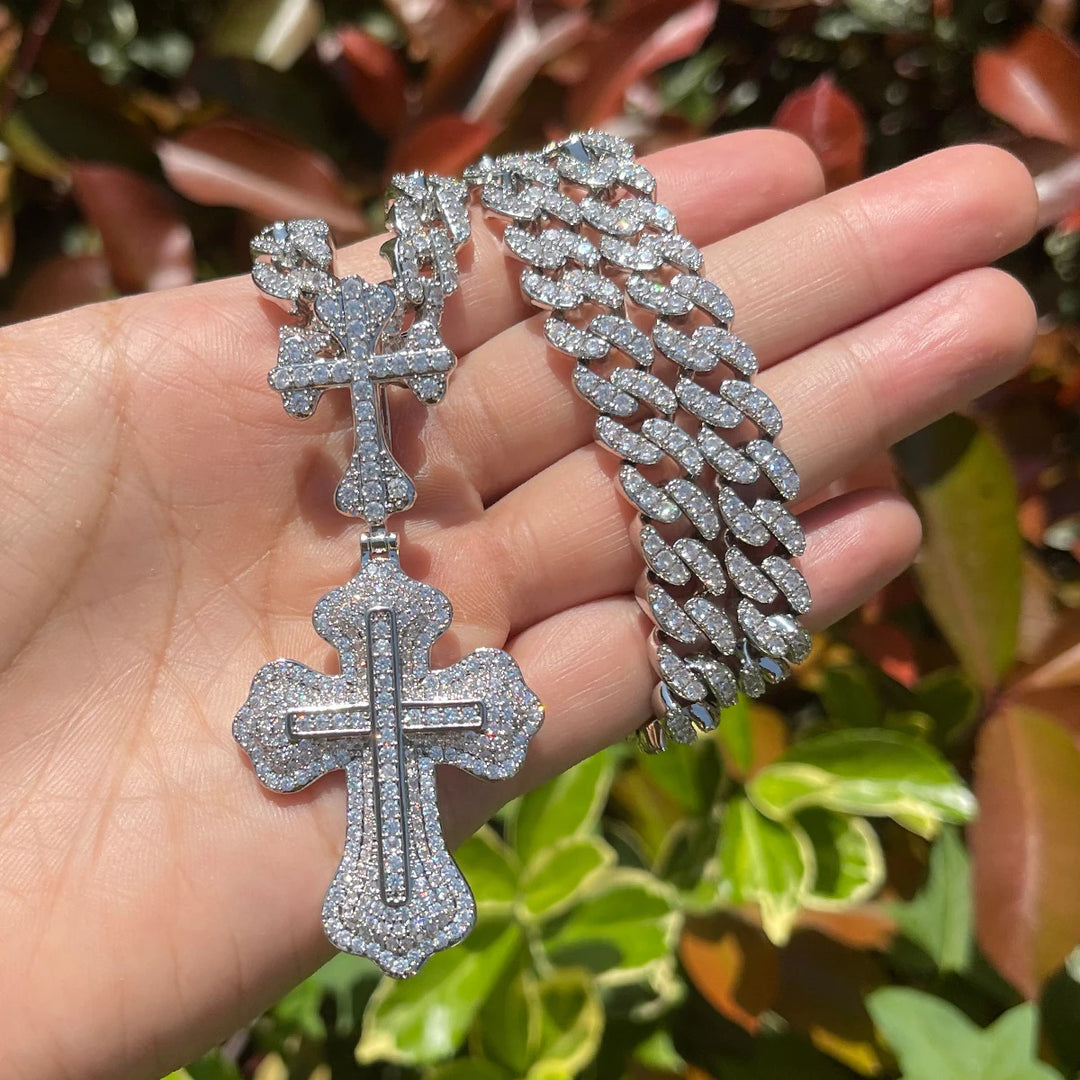 DUBSS - Iced Out Dual Cross Pendant