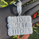 Load image into Gallery viewer, DUBSS - Iced Out Snitches Get Stitches Pendant
