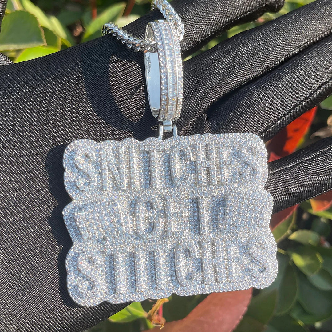 DUBSS - Iced Out Snitches Get Stitches Pendant