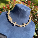 Load image into Gallery viewer, DUBSS - Iced Out Gold Ball Cross Chain
