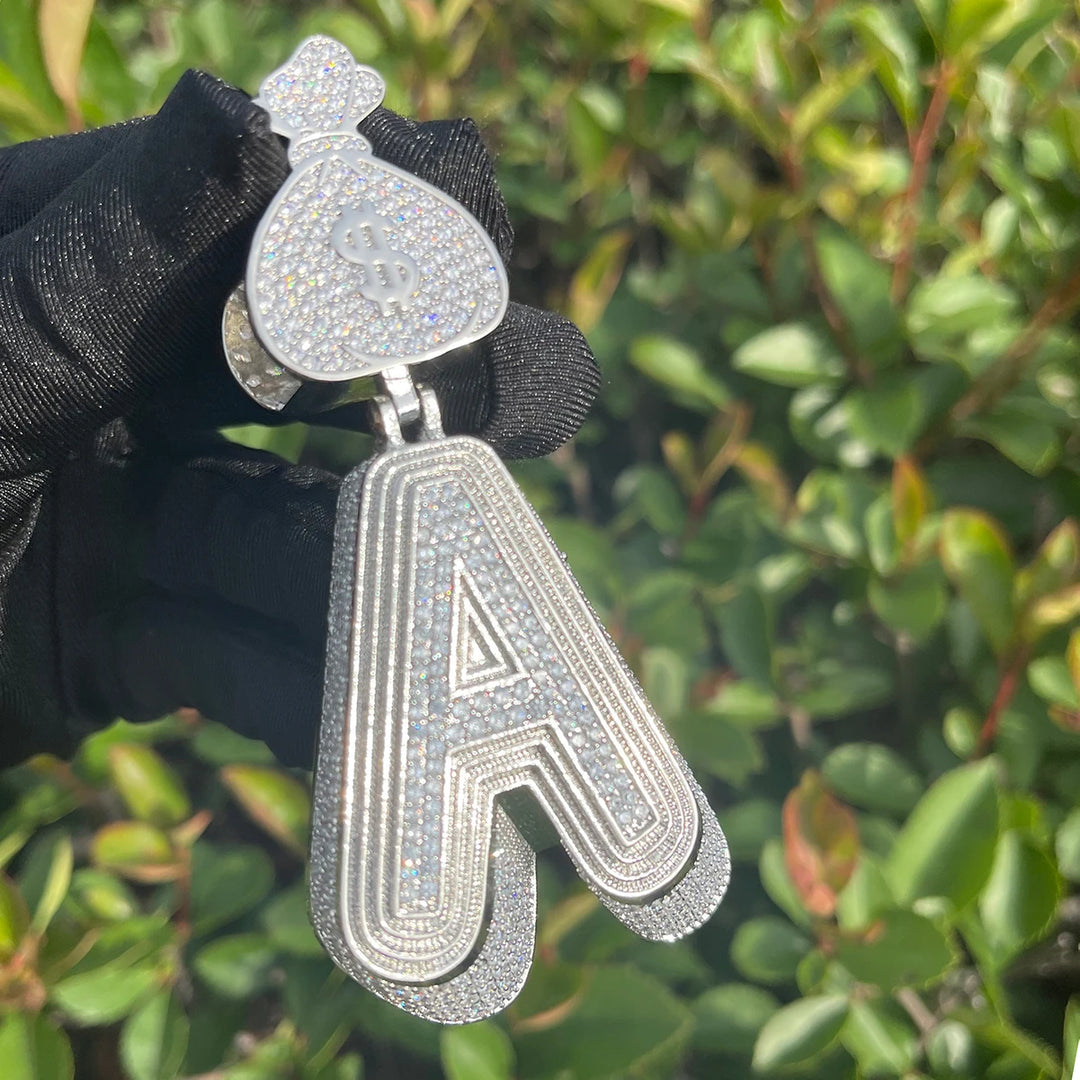 DUBSS - Money Bag Bail Initial Pendant