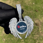 Load image into Gallery viewer, DUBSS - Iced Out Angel Winged Photo Pendant
