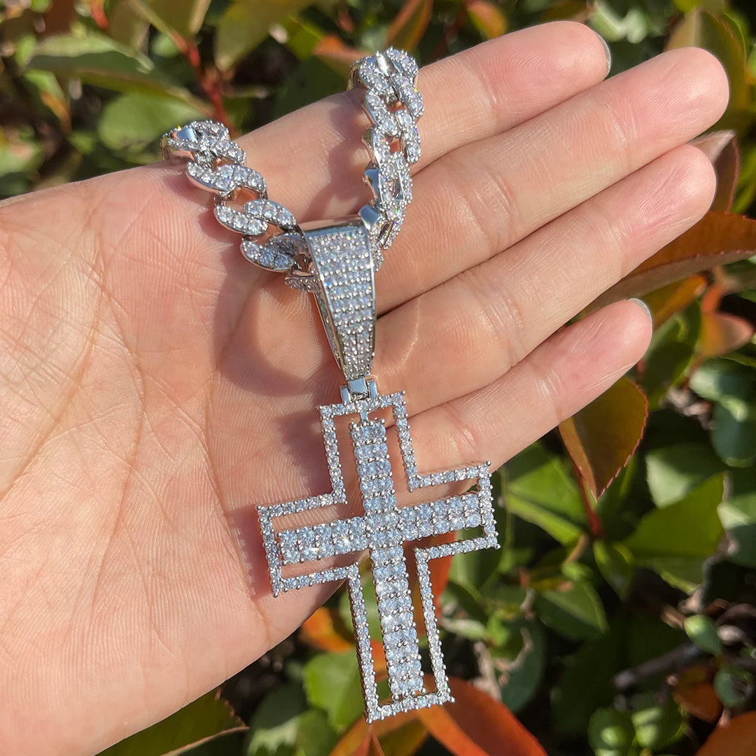 DUBSS - Iced Out Hollow Cross Pendant