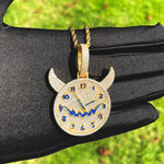 Load image into Gallery viewer, DUBSS - Iced Out Evil Clock Pendant
