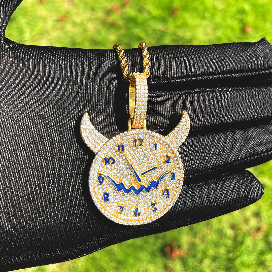 DUBSS - Iced Out Evil Clock Pendant