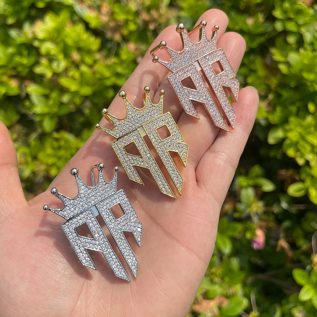 DUBSS - Iced Out Crown Reverse R Pendant
